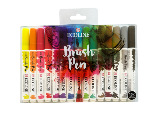 Watercolour Brush Pen set - 15 colours
